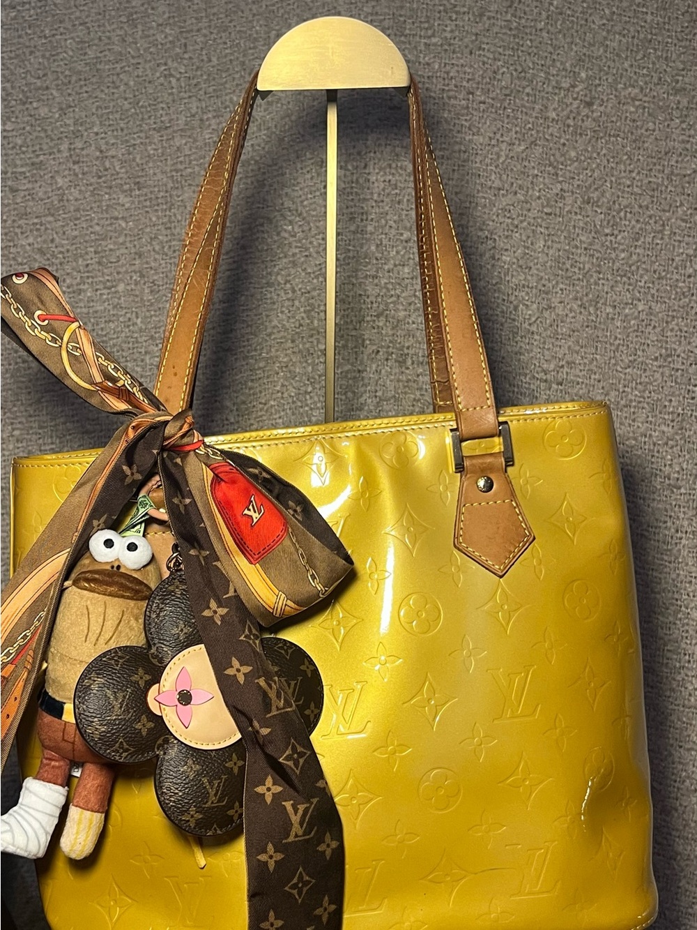 Louis Vuitton Yellow Vernis Patent Tote